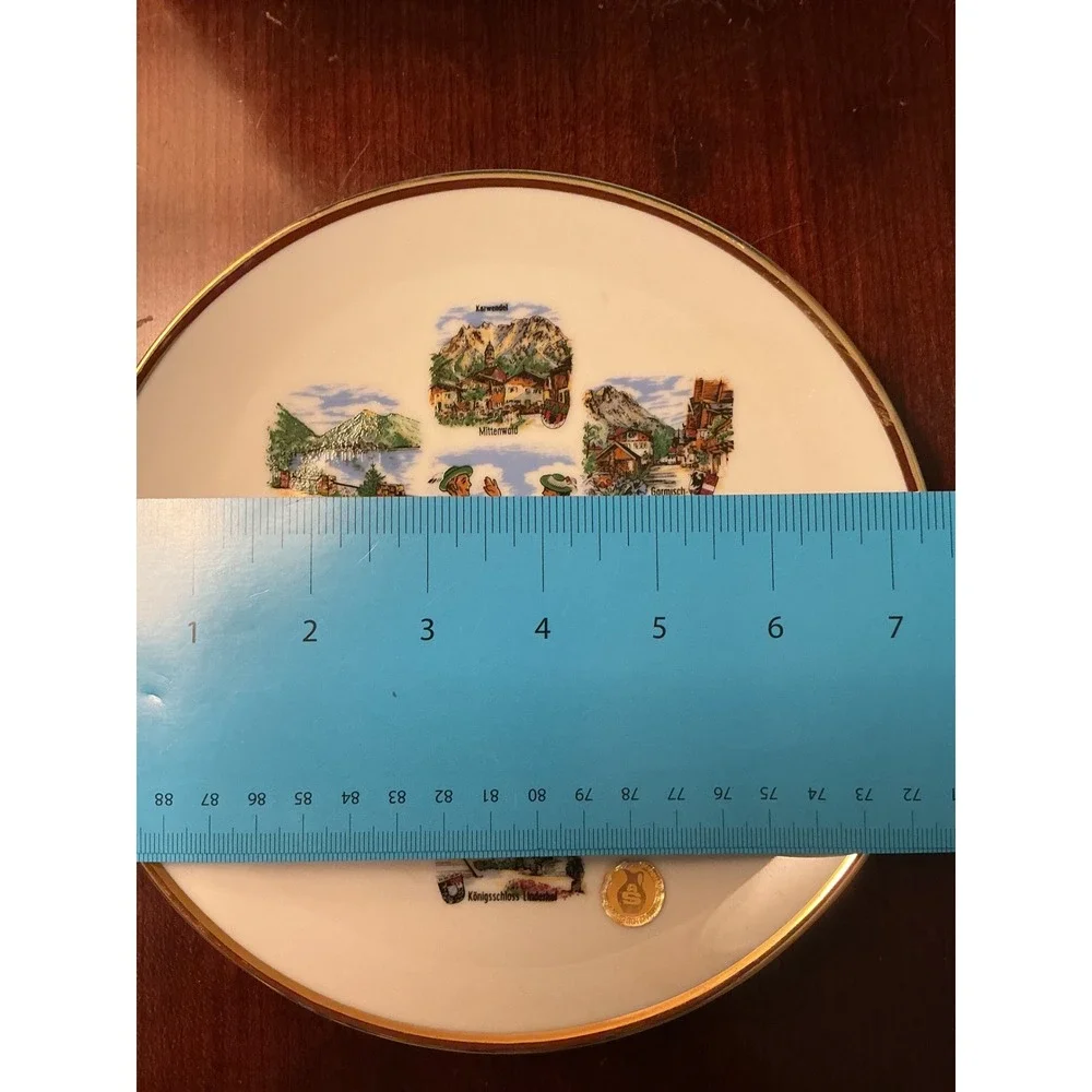 Winterling Schwarzenbach Bavaria Gruss aus Oberbayern Souvenir Plate Gold Rim 7